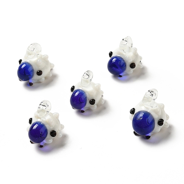 

PandaHall Handmade Lampwork Pendants, Sheep Charms, Medium Blue, 21~27x18~20x18~23mm, Hole: 1.6~5mm Lampwork Sheep