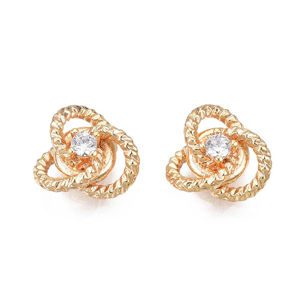 

PandaHall Brass Micro Pave Cubic Zirconia Cabochons, Cadmium Free & Nickel Free & Lead Free, Flower, Real 18K Gold Plated, 9.5x10x5mm Brass..., Clear
