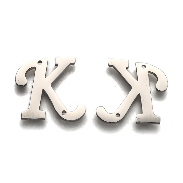 

PandaHall 304 Stainless Steel Links Connectors, Letter, Letter.K, 16x17x1.5mm, Hole: 0.9mm 304 Stainless Steel Letter K