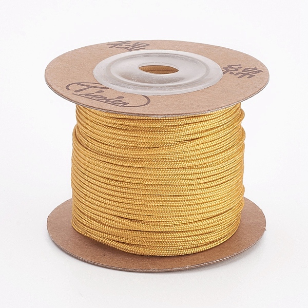 

PandaHall Nylon Cords, String Threads Cords, Round, Goldenrod, 1.5mm, about 27.34 yards(25m)/roll Nylon Gold