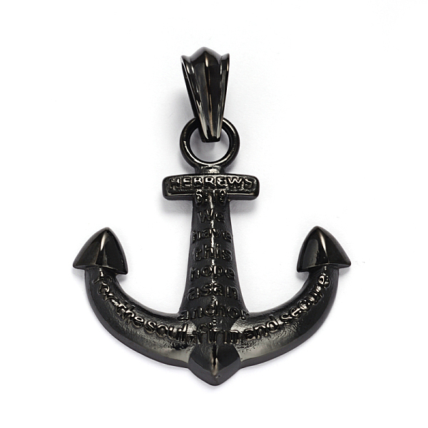 

PandaHall Anchor 304 Stainless Steel Pendants, with Words, Gunmetal, 48x46x5.5mm, Hole: 13x8mm 304 Stainless Steel Anchor & Helm