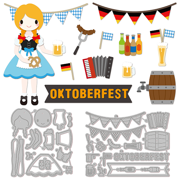 

PandaHall Oktoberfest Theme Carbon Steel Cutting Dies Stencils, for DIY Scrapbooking, Photo Album, Decorative Embossing Paper Card...