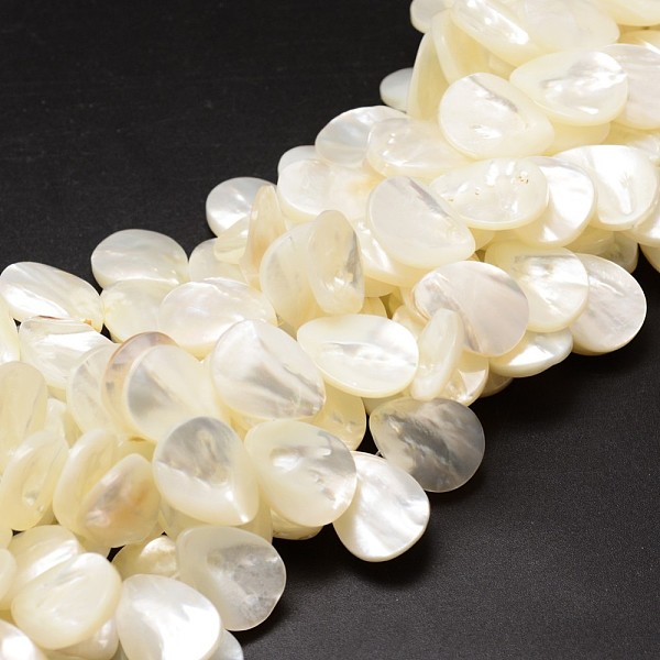 

PandaHall Natural Trochid Shell/Trochus Shell Beads Strands, Top Drilled Beads, Teardrop, Creamy White, 20x15x3~4mm, Hole: 1mm about...
