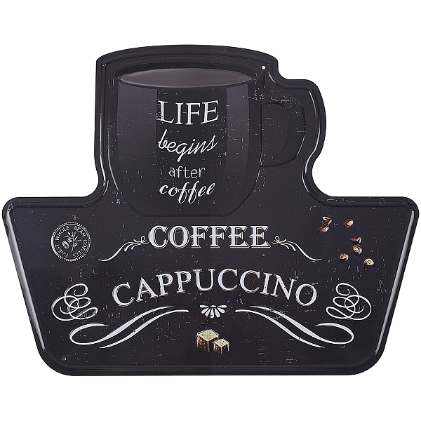 

PandaHall CREATCABIN 1Pc Tinplate Hanging Wall Decorations, Cup Pattern, Cup Pattern, 280x350x2mm, Hole: 3mm Tinplate Tableware