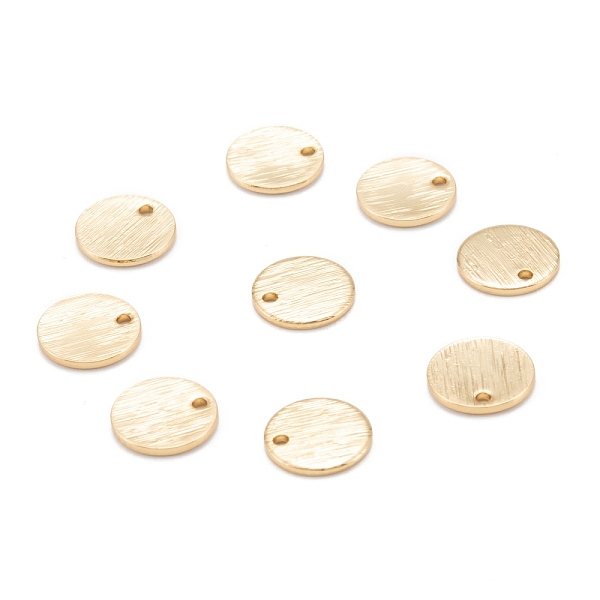 

PandaHall Brass Charms, Long-Lasting Plated, Flat Round, Real 18K Gold Plated, 10x1mm, Hole: 1.4mm Brass Flat Round