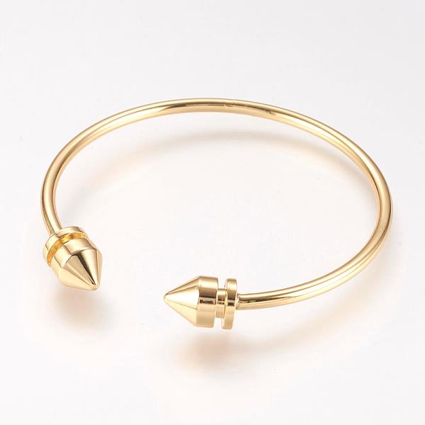 

PandaHall Brass Cuff Bangle, Real 18K Gold Plated, 2-1/8 inch(54mm) Brass