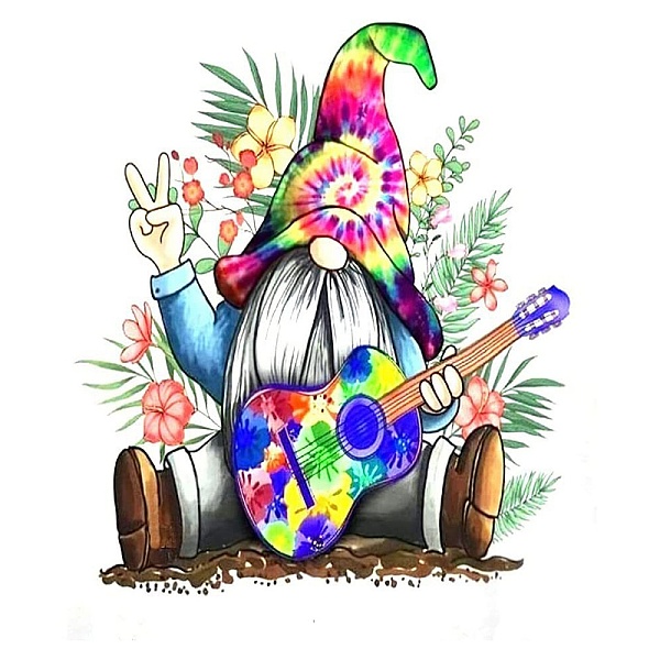 

PandaHall Gnome/Dwarf Flower Guitar Pattern DIY Diamond Painting Kit, Including Resin Rhinestones Bag, Diamond Sticky Pen, Tray Plate and...
