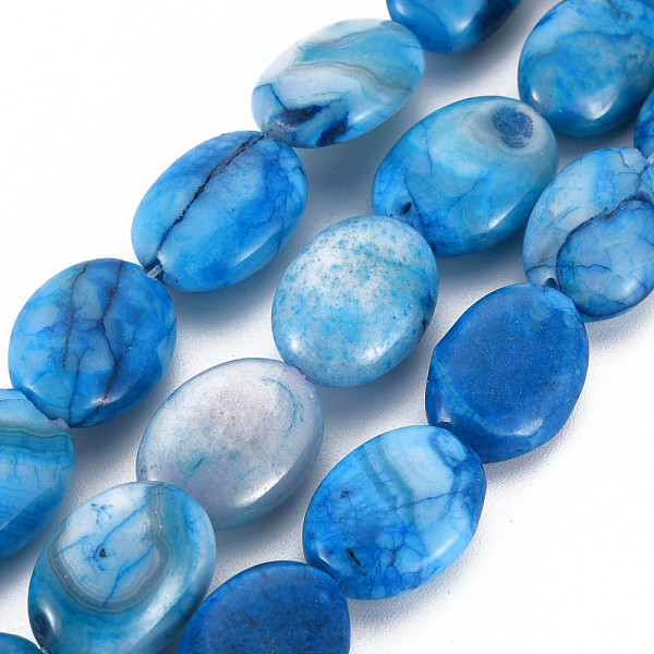 

PandaHall Natural Crazy Lace Agate Beads Strands, Dyed & Heated, Oval, 18x13x6~8mm, Hole: 1.4mm, about 22pcs/strand, 15.55 inch(39.5cm)...