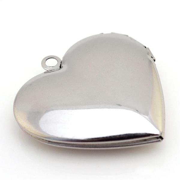 

PandaHall 316 Stainless Steel Photo Locket Pendants, Heart, Stainless Steel Color, 29x28x7mm, Hole: 2mm, Inner Measure: 21x17mm 316 Surgical...