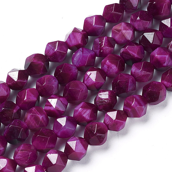 

PandaHall Natural Tiger Eye Beads Strands, Dyed & Heated, Faceted Star Cut Beads, Medium Violet Red, 7~8mm, Hole: 1mm, about 47~48pcs/strand...