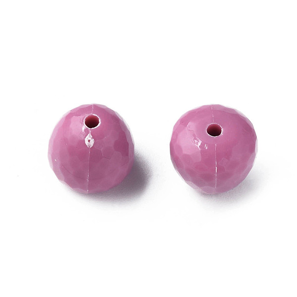 

PandaHall Opaque Acrylic Beads, Faceted, Teardrop, Flamingo, 15x14.5mm, Hole: 2mm, about 243pcs/500g Acrylic Teardrop Pink