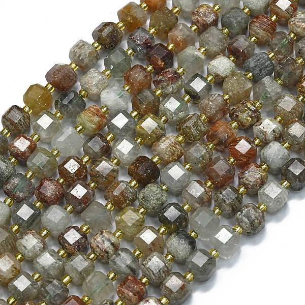 Natural Lodolite Quartz Beads Strands