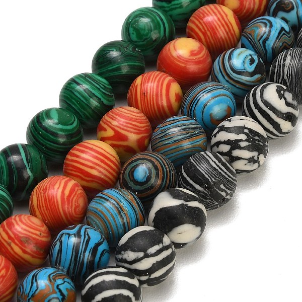 Dyed Synthetic Malachite Beads Strands