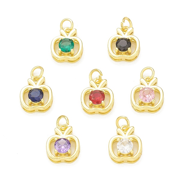 

PandaHall Rack Plating Brass Cubic Zirconia Charms, with Jump Ring, Cadmium Free & Lead Free, Long-Lasting Plated, Real 18K Gold Plated..., Multicolor