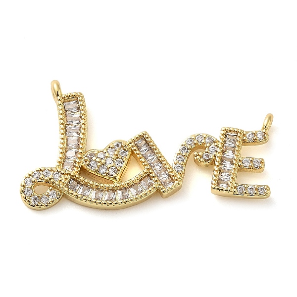 

PandaHall Valentine's Day Rack Plating Brass Micro Pave Clear Cubic Zirconia Pendants, Long-Lasting Plated, Cadmium Free & Lead Free, Word...