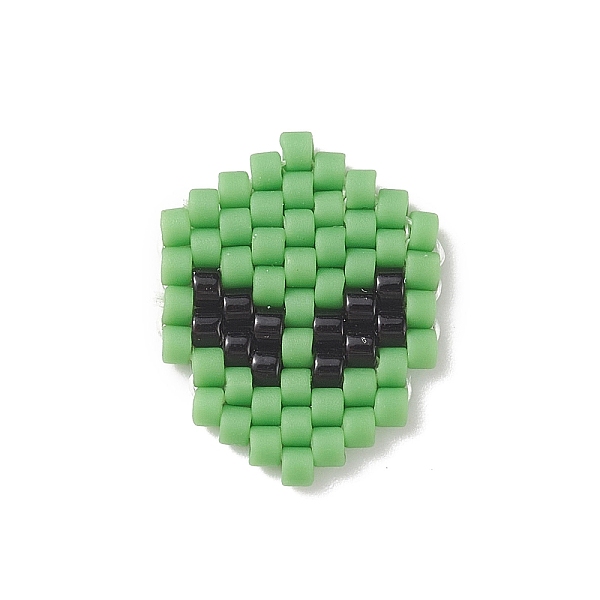 

PandaHall Handmade Japanese Seed Beads, Loom Pattern, Alien, Lime Green, 15x12x2mm Glass Human