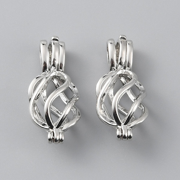 

PandaHall Hollow Brass Locket Pendants, Cage Pendants, Platinum, 27.5x11x9.5mm, Hole: 3x5mm, Inner Diameter: 6x11.5mm Brass Others