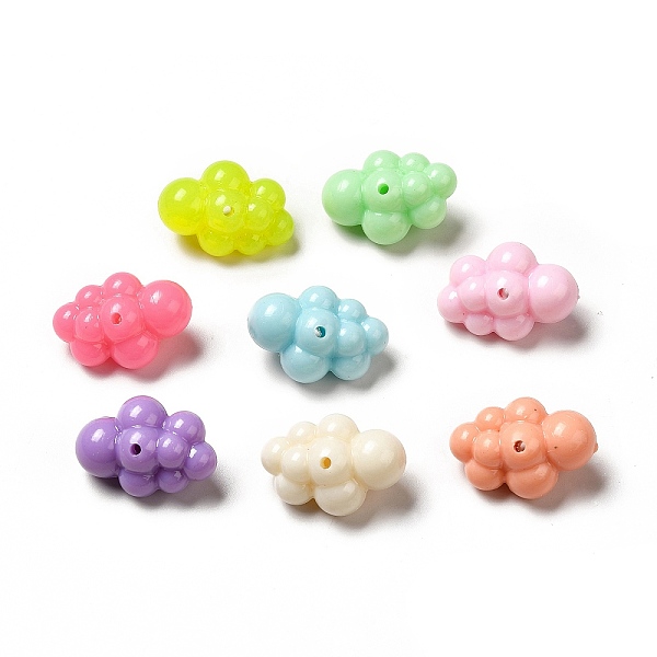 

PandaHall Macaron Color Opaque Acrylic Beads, Cloud, Mixed Color, 25x17x13mm, Hole: 1.6mm, about 250pcs/500g Acrylic Cloud Multicolor