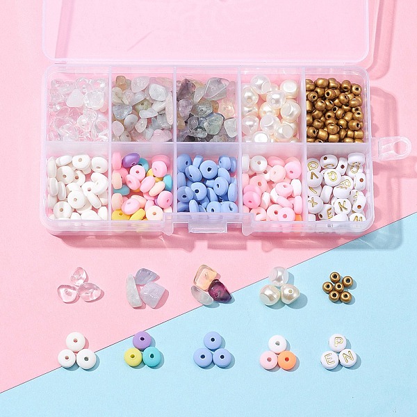 

PandaHall DIY Gemstone Beaded Phone Strap Making Kits, Including Natural Morganite & Fluorite & Opalite Chips, Polymer Clay & Acrylic Pearl..., Multicolor