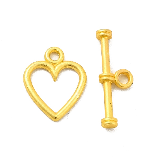 

PandaHall Rack Plating Alloy Toggle Clasps, Heart, Matte Gold Color, Bar: 18.5x6.5x3mm, Hole: 1.8mm, Heart: 14x11.5x1.5mm, Hole: 1.6mm Alloy...
