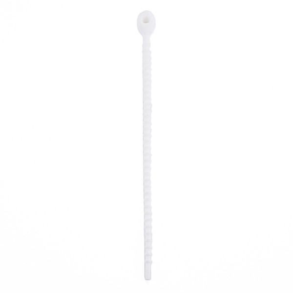 

PandaHall Silicone Cable Ties, Tie Wraps, Reusable Zip Ties, White, 214x13.5x12mm, Hole: 3mm Polyester White