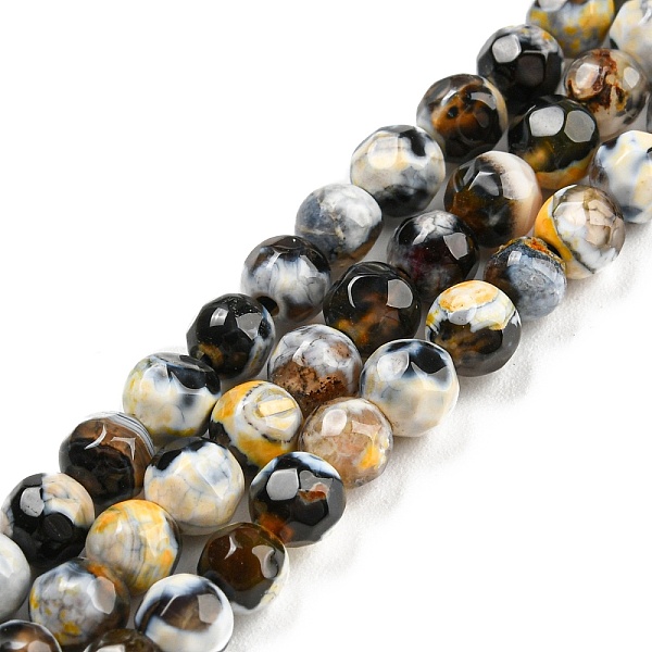 

PandaHall Dyed Natural Fire Crackle Agate Beads Strands, Faceted Round, Gold, 4mm, Hole: 0.8mm, about 94~95pcs/strand, 14.37~14.57 inch...