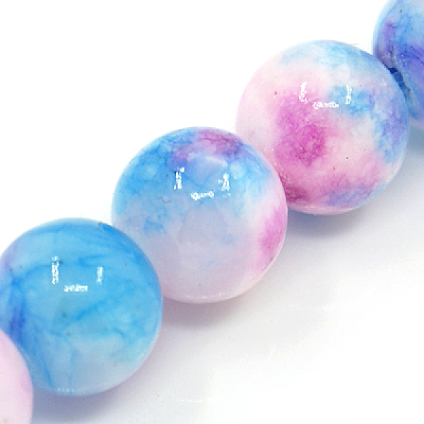 

PandaHall Natural Persian Jade Beads Strands, Dyed, Round, Deep Sky Blue, 6mm, Hole: 1mm, about 62pcs/strand, 16 inch Persian Jade Round...