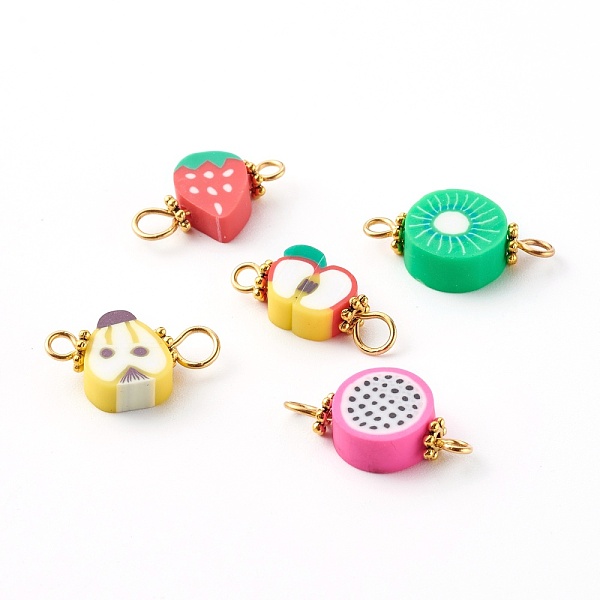 

PandaHall Mixed Fruit Polymer Clay Links Connectors, with 304 Stainless Steel Eye Pins, Alloy Daisy Spacer Beads, Golden, Mixed Color..., Multicolor
