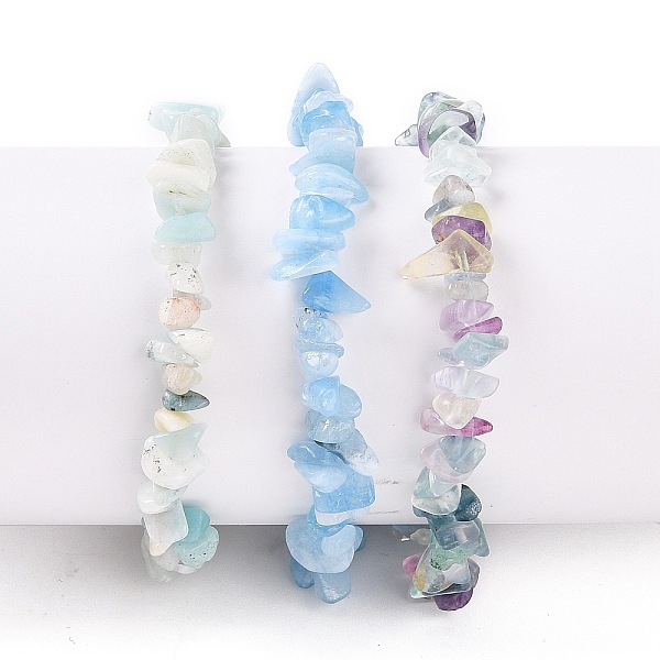 Chips Natural Mixed Stone Stretch Bracelets