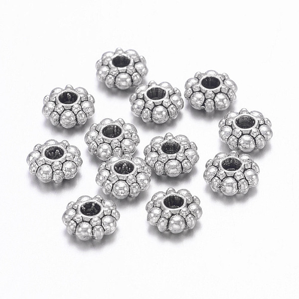 

PandaHall Tibetan Style Spacer Beads, Lead Free & Nickel Free & Cadmium Free, Antique Silver, about 6mm in diameter, 3mm thick, hole: 1.5mm...