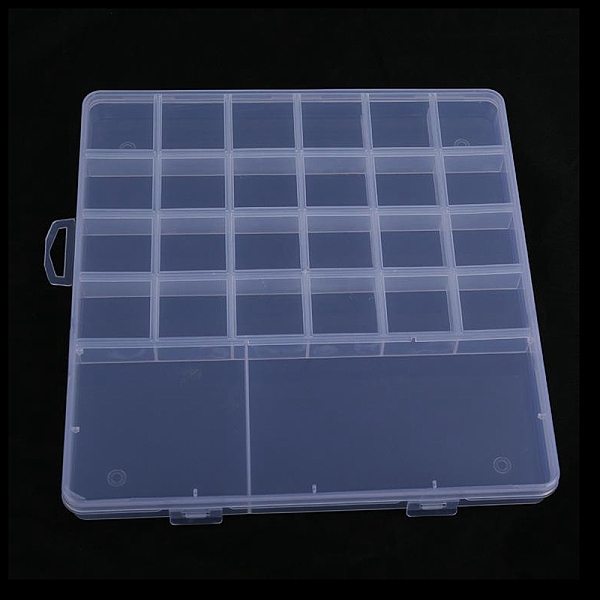 

PandaHall Transparent Plastic Bead Containers, with 26 Compartments, for DIY Art Craft, Nail Diamonds, Bead Storage, Rectangle, Clear...