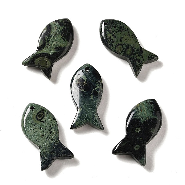 

PandaHall Natural Kambaba Jasper Pendants, Fish Charms, 39x20x7~7.5mm, Hole: 2.3mm Kambaba Jasper Fish
