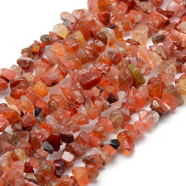 

PandaHall Natural Carnelian Beads Strands, Dyed & Heated, Chip, 5~8mm, Hole: 1mm, about 33 inch(84cm) Carnelian Chip
