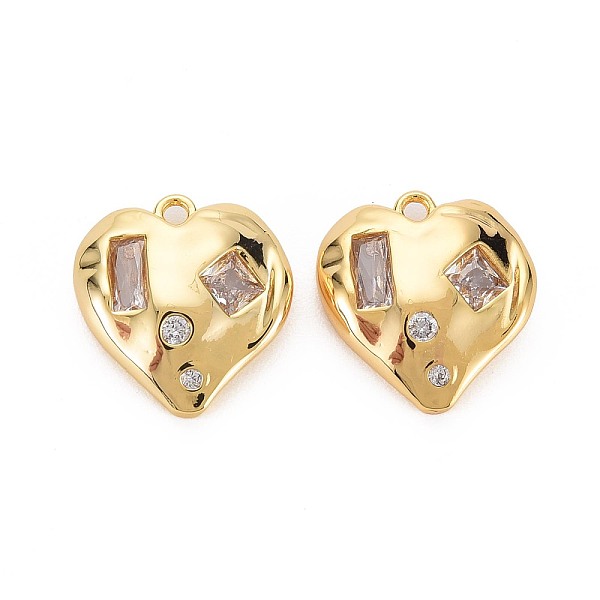 

PandaHall Brass Micro Pave Clear Cubic Zirconia Pendants, Cadmium Free & Nickel Free & Lead Free, Heart, Real 18K Gold Plated...