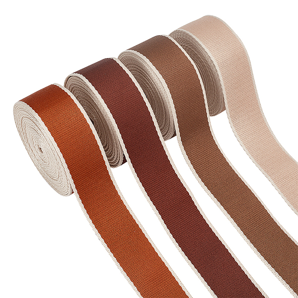 

PandaHall WADORN 4 Colors Polyester Embroidery Ribbon, 20 Yards Stripe Edged Jacquard Ribbon Trim 1-1/2 Inch Vintage Ribbon for Skirt..., Multicolor
