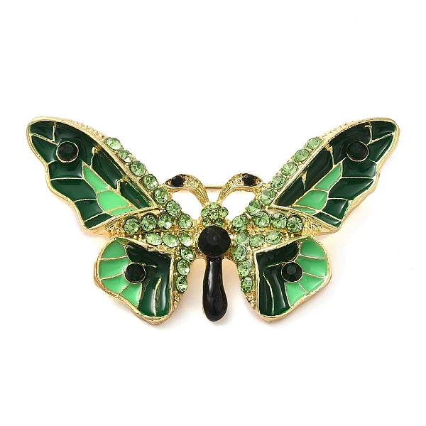 

PandaHall Butterfly Rhinestone Enamel Pins, Alloy Badge for Women, Dark Green, 31.5x56.5x6mm Alloy+Rhinestone Butterfly Green
