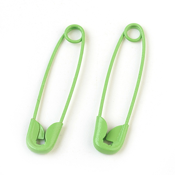 

PandaHall Iron Safety Pins, Lawn Green, 30x7x2mm, Pin: 0.7mm Iron Green