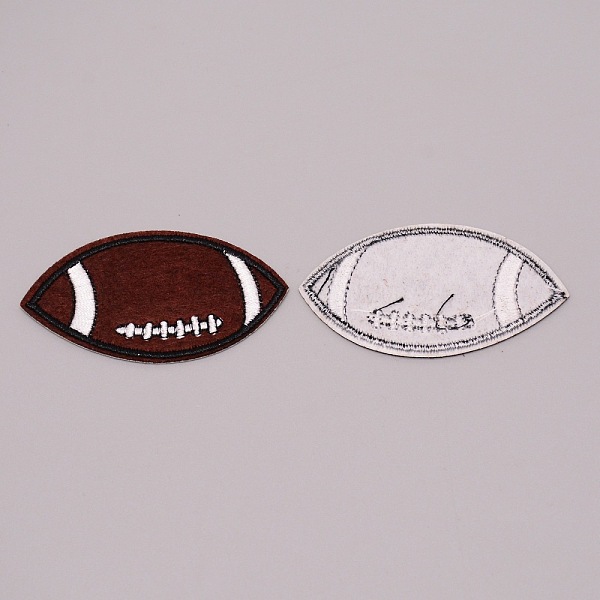 

PandaHall Polyester Computerized Embroidery Cloth Iron On/Sew On Patches, Costume Accessories, Appliques, Rugby, Coconut Brown, 35x64x1mm...