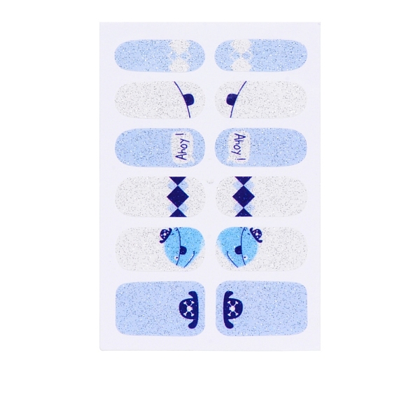 

PandaHall Full Cover Glitter Nail Polish Strips, Self Adhesive Nail Wraps Decals, For Girls Manicure DIY Nail Tips Decorations, None Pattern..., Blue