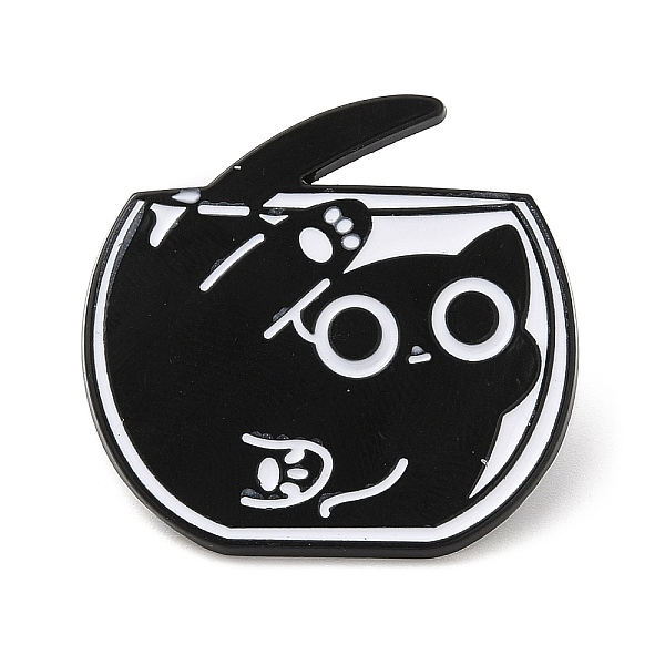 

PandaHall Black Cat with Bowl Alloy Enamel Brooch, Pin for Backpack Clothes, Electrophoresis Black, 29x30.5x1.5mm Alloy+Enamel Cat Shape..., White