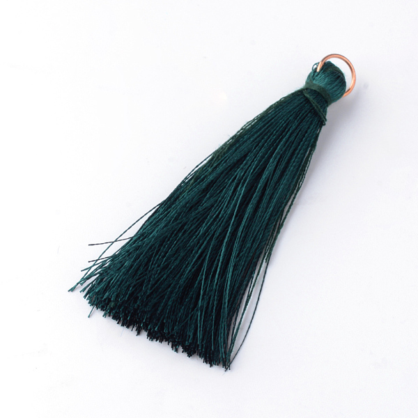 

PandaHall Nylon Thread Tassel Pendants Decoration, with Brass Findings, Golden, Dark Slate Gray, 35x7mm, Hole: 7mm Nylon Gray