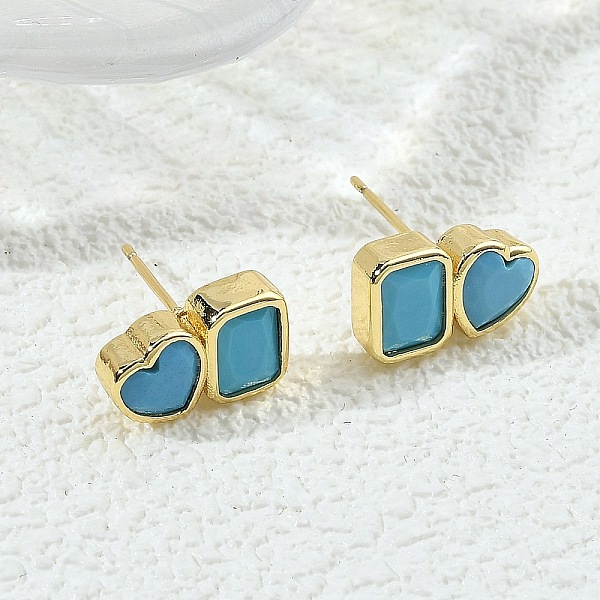 Aretes con pavé de latón y circonitas cúbicas