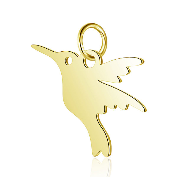 

PandaHall 304 Stainless Steel Charms, Bird, Golden, 13x17x1mm, Hole: 3mm Stainless Steel Bird
