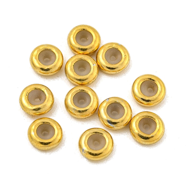 

PandaHall 925 Sterling Silver Beads, with Rubber, Slider Stopper Beads, Rondelle, Real 18K Gold Plated, 5x2mm, Hole: 2mm Sterling Silver...