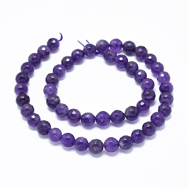 

PandaHall Natural Amethyst Beads Strands, Faceted, Round, 6mm, Hole: 0.6mm, about 65~67pcs/strand, 15.7 inch(40cm) Amethyst Round