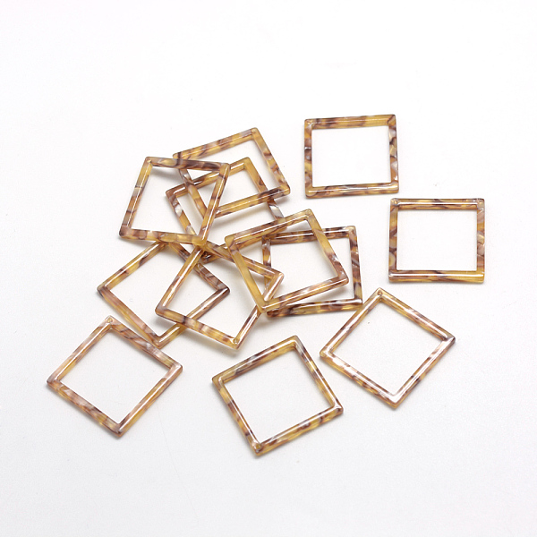 

PandaHall Cellulose Acetate(Resin) Pendants, Rhombus, Dark Goldenrod, 30.5x30.5x2.5mm, Hole: 1.5mm, side length 22mm Cellulose Acetate..., Gold