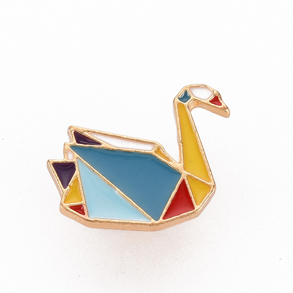 

PandaHall Rack Plating Alloy Enamel Brooches, Enamel Pins, with Brass Butterfly Clutches, Paper Crane, Cadmium Free & Nickel Free & Lead...