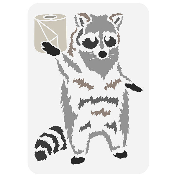 

PandaHall FINGERINSPIRE Funny Raccoon Stencil 8.3x11.7inch Reusable Raccoon with Roll Paper Drawing Stencil DIY Art Raccoon Decoration...