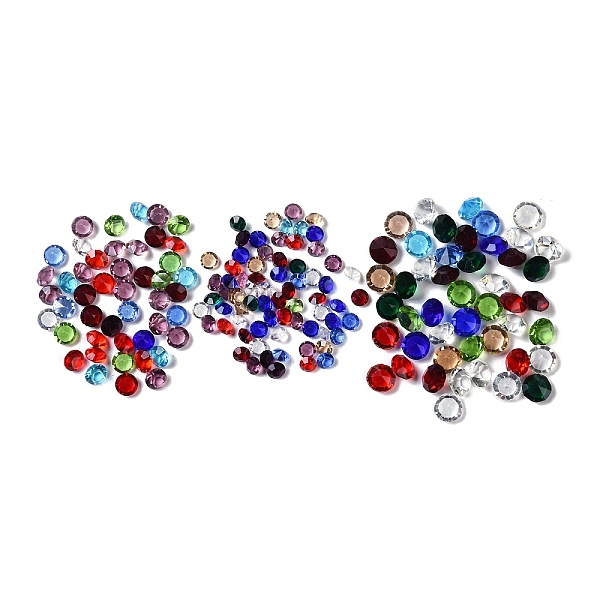 

PandaHall Glass Rhinestone Cabochons, Pointed Back, Faceted, Round, Mixed Color, 3~5x2~3.5mm, 100pcs/set Glass Rhinestone Round Multicolor