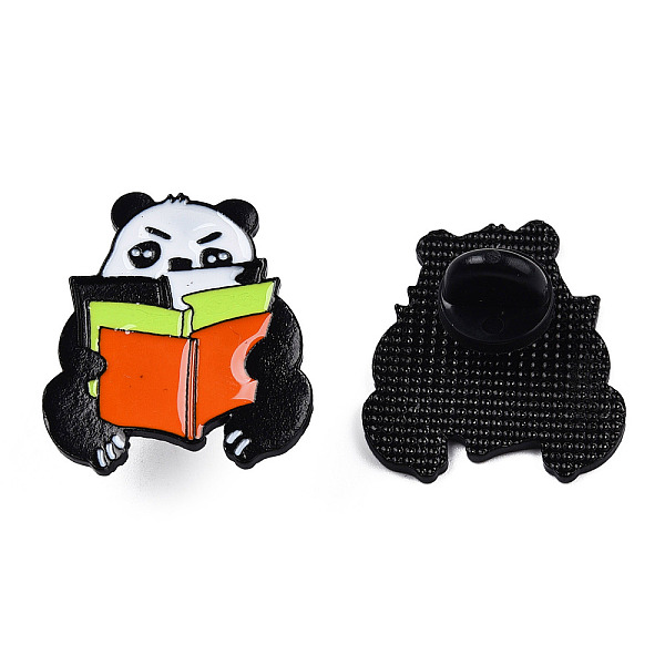 

PandaHall Panda Reading Enamel Pin, Electrophoresis Black Plated Alloy Badge for Backpack Clothes, Nickel Free & Lead Free, Orange Red...